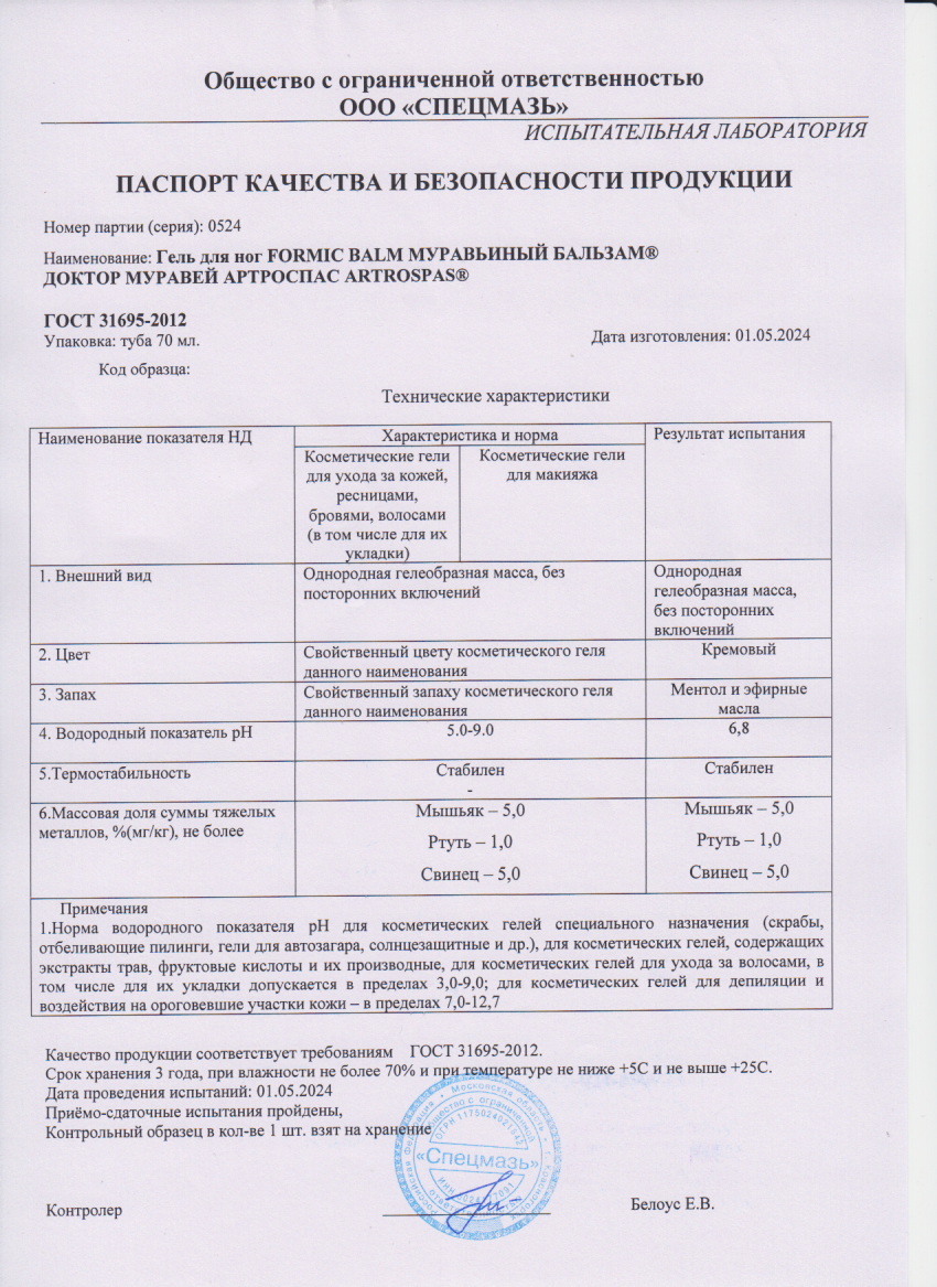 Паспорт №052024